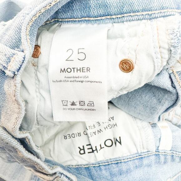 Mother High Waisted Rider Ankle Fray Island Afterhours Denim Jeans Size 25 - Picture 7 of 10